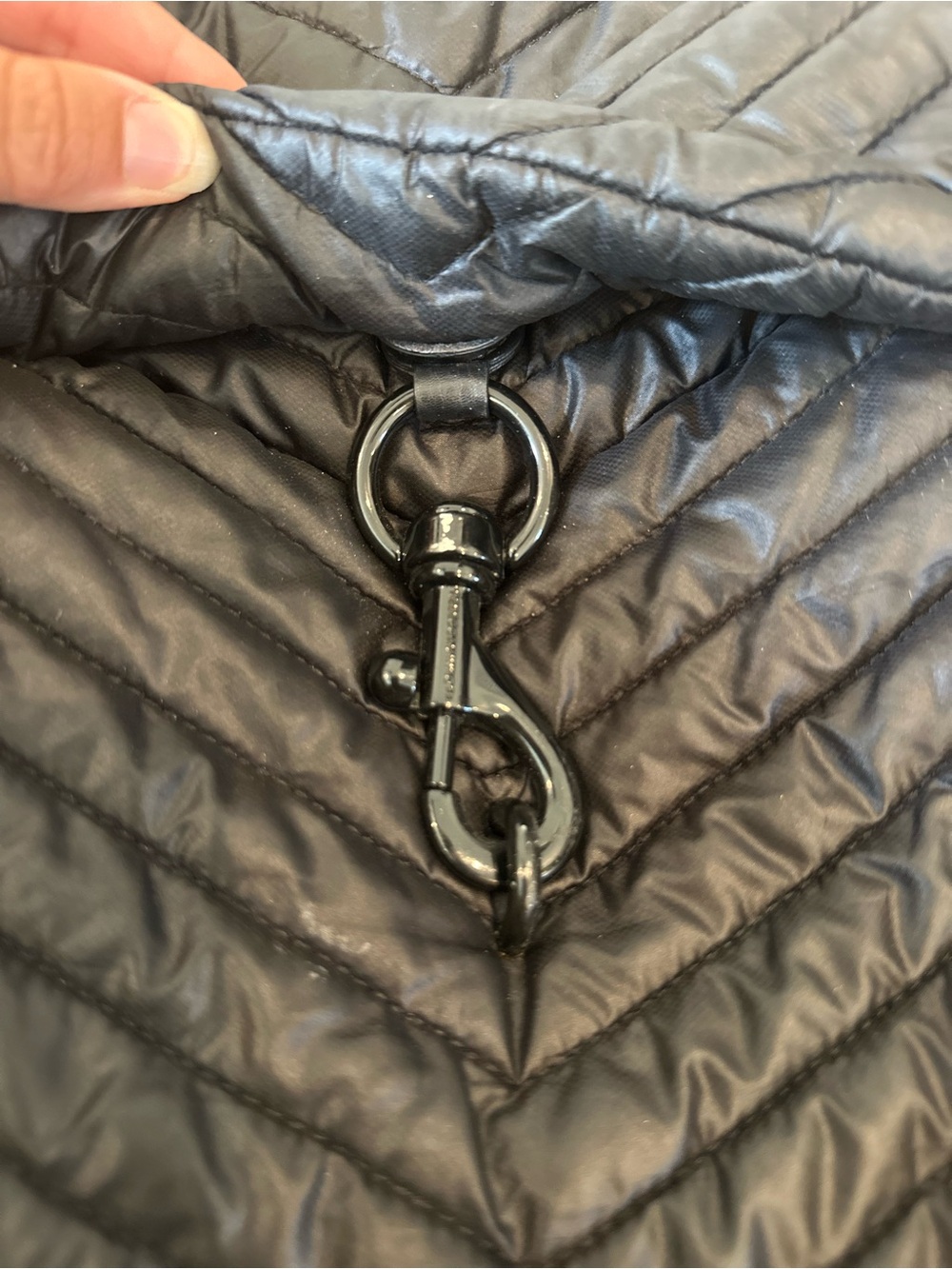 Rebecca Minkoff Black Quilted Nylon Convertible Backpack - Picture 2 of 6